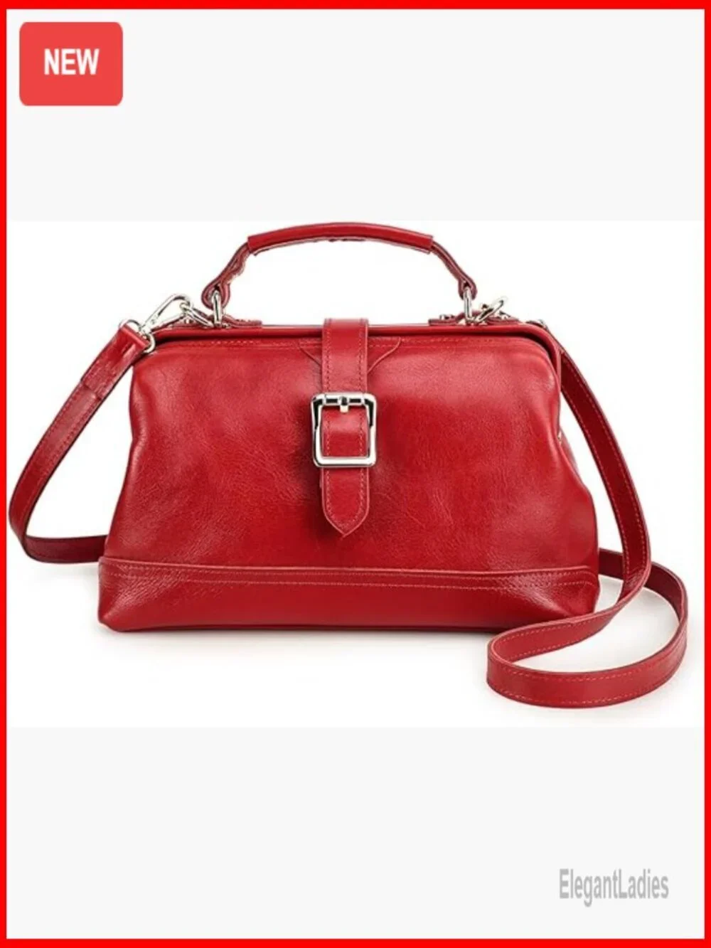 Genuine Leather Doctor Bag Satchel with Adjustable Strap Top Handle Purse